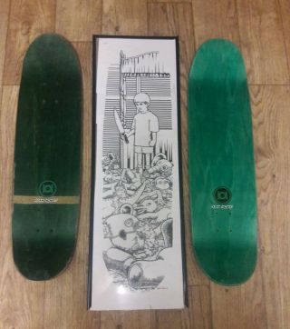 Vintage 1992 NOS Sean Cliver Art 101 skateboard,  OG Adam Mcnatt Natas 3