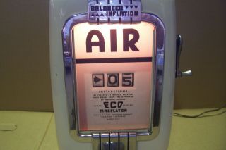 Vintage Eco Model 97 Tireflator Wall Mount Air Meter Gas Station Man Cave 11