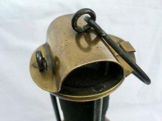 Antique Brass & Steel Gauze Miners Lamp By Joseph Cooke & Co of Birmingham. 11
