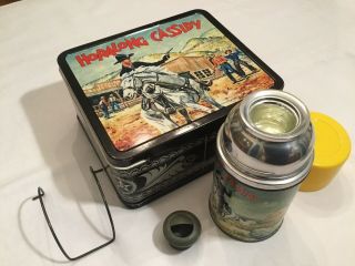 Hopalong Cassidy Metal Lunch Box & Thermos Vintage 1954 Rare.  Almost.