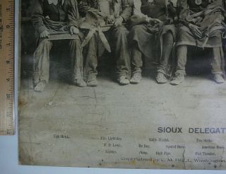 Large Antique Photo Sioux Delegation Native American Indian C M Bell Vtg 20 x 16 5