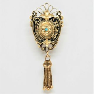 14k Antique Pendant Slider With Tassel