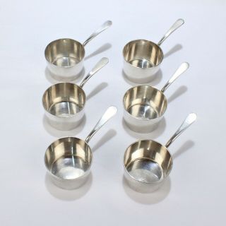 Set Of 6 Christofle Individual Silverplate Butter Or Sauce Pots - Mini Pans Sl