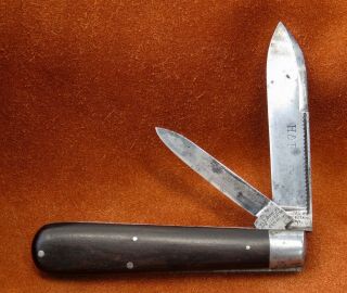 Vintage Antique Folding Pocket Knife H&b Britain Conn Jumbo Jack 1853 - 1914