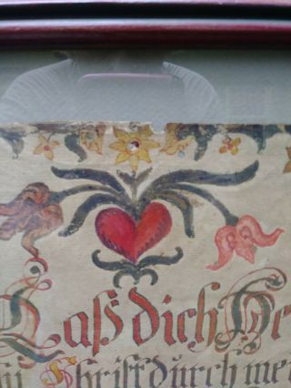 Rare Pennsylvania Fraktur By Nicholas Quast.  drawn As a Haus Segen And Birth. 5