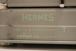 Vintage Hermes 3000 Portable Typewriter Cover & Case Seafoam Green Pica Type 7