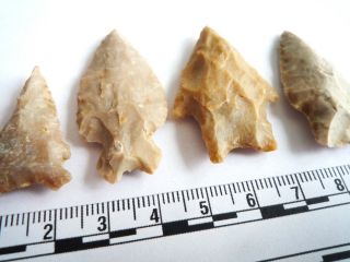 Native American Arrowheads,  4 x Texas Finds 1000BC (2288) 3