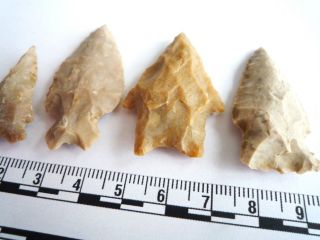 Native American Arrowheads,  4 x Texas Finds 1000BC (2288) 4