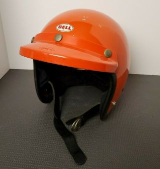 Vintage 1978 Bell R - T Orange Rt Motorcycle Helmet - Size 7 - 1/8 " 57cm M