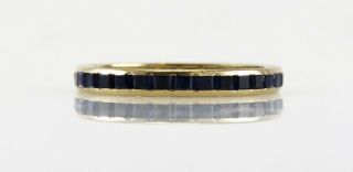 Antique 14k Yellow Gold Sapphire Gemstone Anniversary Eternity Band Ring