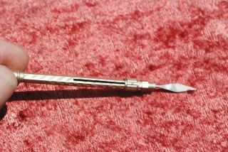 2 In.  Antique Gold - Filled Victorian Toothpick.  Unmarked For Gentleman Or Lady