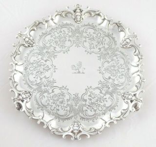 Fantastic Quality Antique Victorian Solid Sterling Silver Salver 1854 535 G