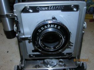 Vintage Graflex Crown Graphic Graphex 4 X 5 Camera Wollensak 135mm Press Film 2