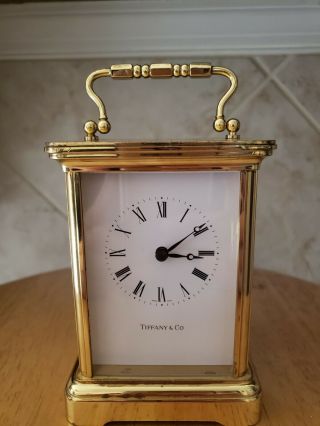 Vintage Tiffany & Co.  Brass/quartz Desk Carriage Clock
