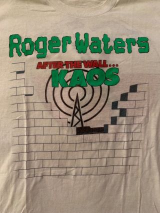 Vintage Roger Waters 1987 Radio KAOS Concert Tour T Shirt Pink Floyd L/XL 2