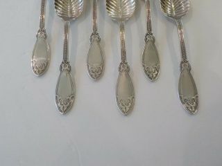 Set/6 Tiffany & Co.  John Polhamus 1855 ORIENTAL Sterling Silver Dessert Spoons 2