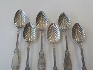Set/6 Tiffany & Co.  John Polhamus 1855 ORIENTAL Sterling Silver Dessert Spoons 3