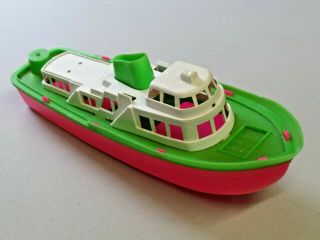 Vintage Plastic Toy Dime Store Boat Bath Tub Toy Green And Pink Plastic