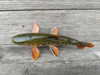 JACOB SAZAMA FEMALE GOLDEN TROUT FISH DECOY WOOD CARVING FISHING LURE 7