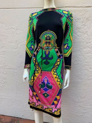 Vintage 60’s Psychedelic Mod Dress Sz 38