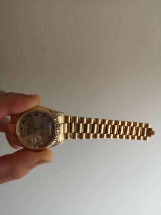 Rolex Day - Date 118338 18ct Gold Box Papers RARE Diamond Shoulders 7