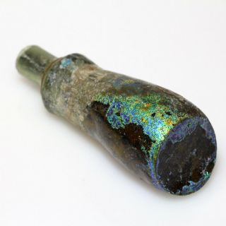 INTACT NEAR EAST ROMAN ERA GLASS MEDICINE BOTTLE CIRCA 100 - 300 AD 3