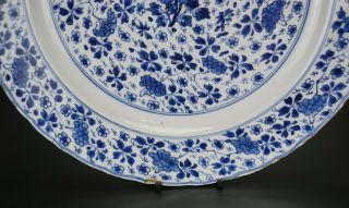 FINE LARGE Antique Chinese Blue and White Porcelain Flower Plate KANGXI 17th C 7