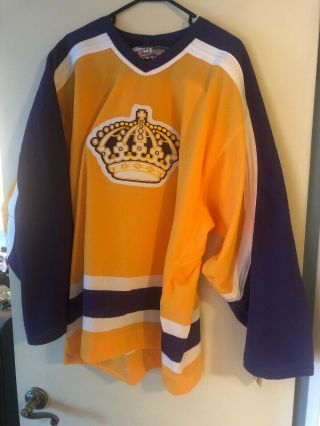 Los Angeles La Kings Jersey Authentic Vintage Gold Ccm Nhl Hockey Size 50