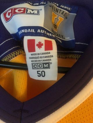 Los Angeles LA Kings Jersey Authentic Vintage Gold CCM NHL Hockey Size 50 3