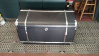 Antique Whal Trunk Company Exterior Luggage Box,  With Suit Cases