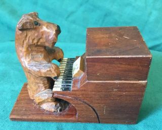 Fantastic Unusual Antique Vintage Terrier Playing The Piano Table Lighter