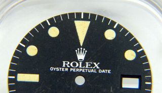 Vintage Factory Rolex Submariner 1680 Matte Black Cream Watch Dial 2