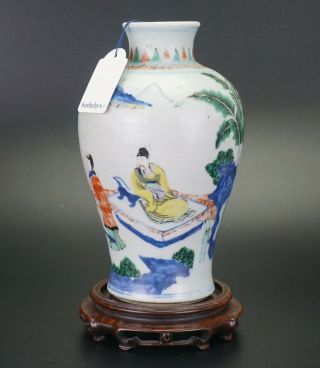 Chinese Porcelain Verte Blue And White Transitional Vase 17th C Sotheby 