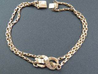 Antique Victorian 9ct Gold Lovers Knot Bracelet C.  1900