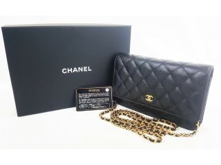 100 Auth Chanel Woc Wallet On Chain Crossbody Caviar Classic Ghw Vintage