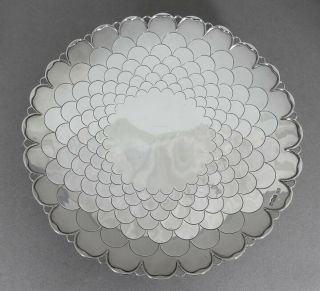 English Sterling Silver Cake Tray Plate Modernist Mid - Century 1950 Mappin & Webb