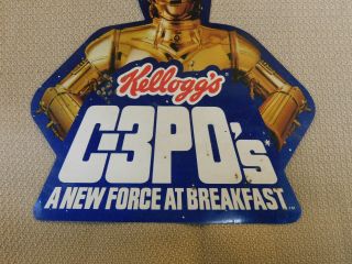 Vintage 1984 Kellogg ' s Cereal Star Wars C - 3PO Advertising Sign Shelf Hanger 4
