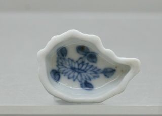 Antique Chinese Hand Painted Blue & White Porcelain Cricket Feeding Dish C1800s