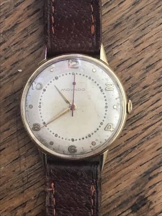 Vintage Movado 18k gold watch 8