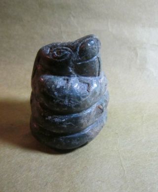 Antique Pre - Colombian Carved Stone Snake