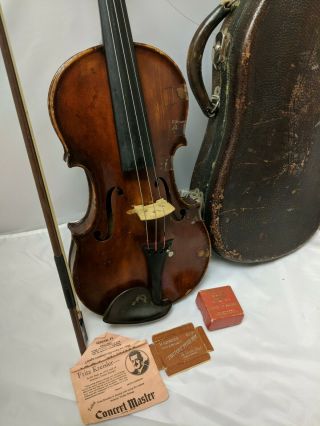 German Violin Emilio Martini 1935 No.  194 Antique Vintage 4/4 Full Size W/bow