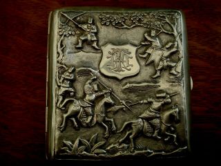 A Stunning Solid Silver Chinese Hallmarked Export Dragon Cigarette Case