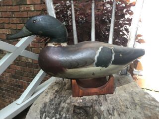 Antique Vintage Old Wooden Early Dodge Factory Mallard Duck Decoy