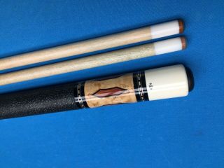 Rare Old 1996 Tim Scruggs Custom Cue With 5 Floating Tulipwood Points