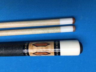 Rare old 1996 Tim Scruggs Custom cue with 5 floating tulipwood points 2