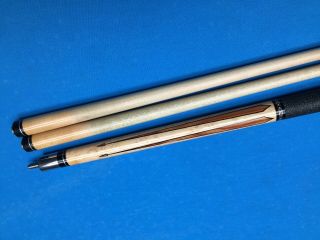 Rare old 1996 Tim Scruggs Custom cue with 5 floating tulipwood points 7