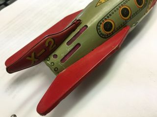 1950 ' s SPACE SHIP X - 2 Vintage Circa 1950’s MT Masudaya Tin X 2 Spaceship 11