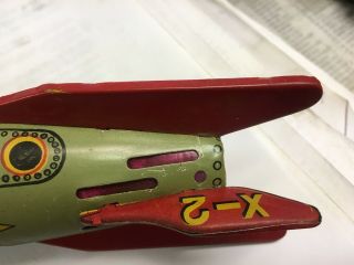 1950 ' s SPACE SHIP X - 2 Vintage Circa 1950’s MT Masudaya Tin X 2 Spaceship 12