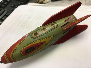 1950 ' s SPACE SHIP X - 2 Vintage Circa 1950’s MT Masudaya Tin X 2 Spaceship 6