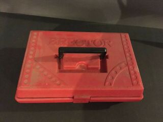 Vintage Gilbert Pocket Erector Set 1973 In Red Plastic Case With Handle